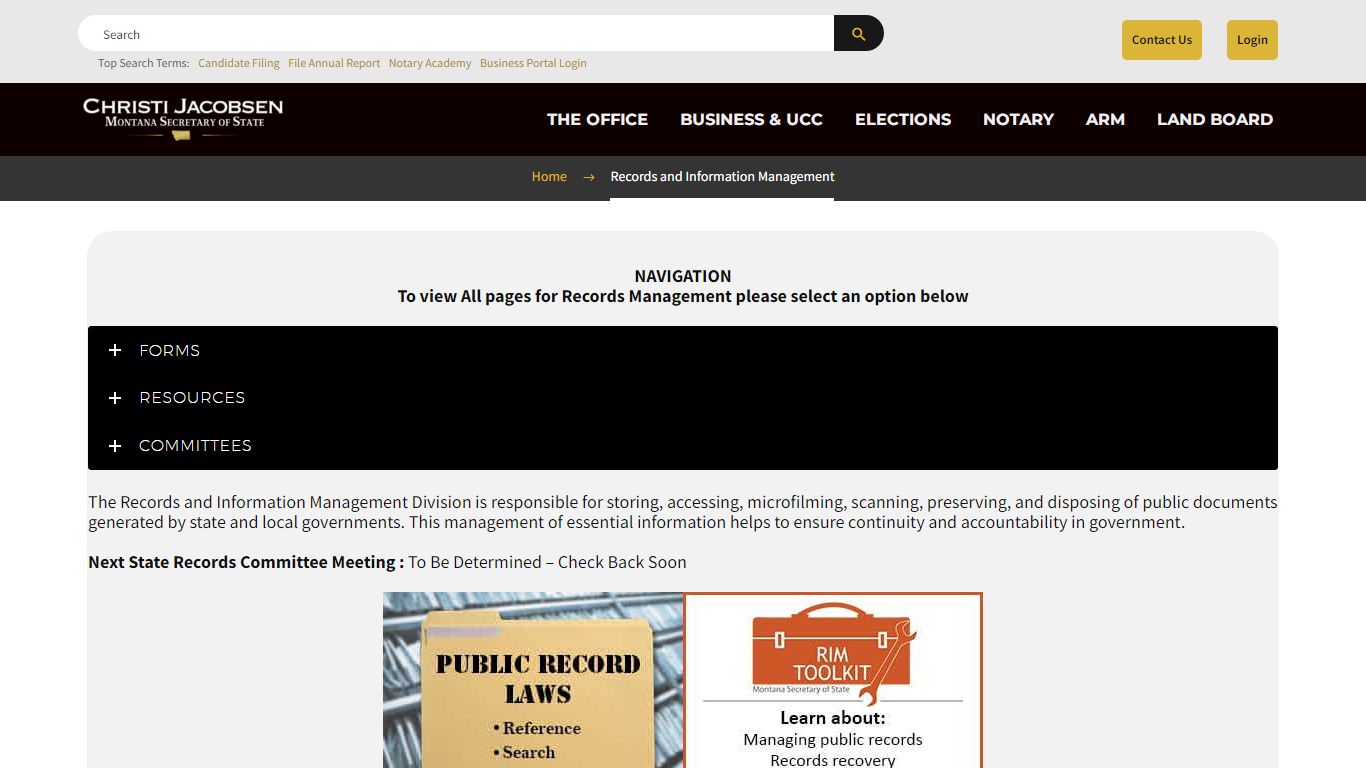 Records and Information Management - Montana Secretary of State ...